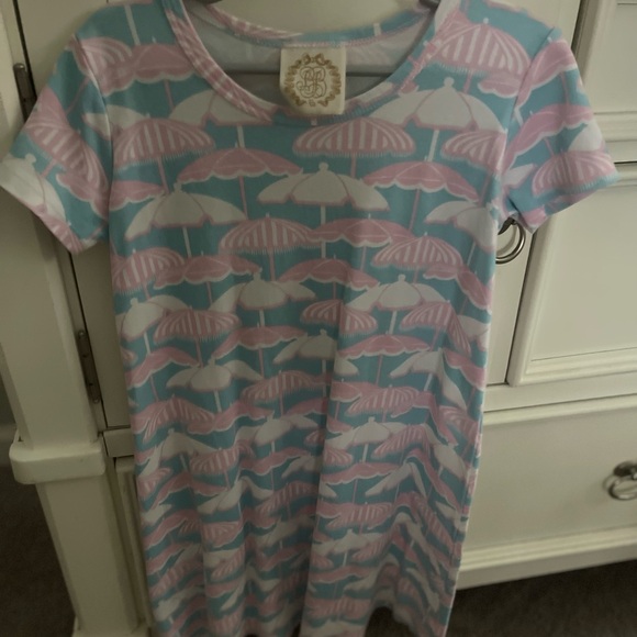 Beaufort Bonnet Pink and Blue Umbrella Pattern Dress - Picture 2 of 4